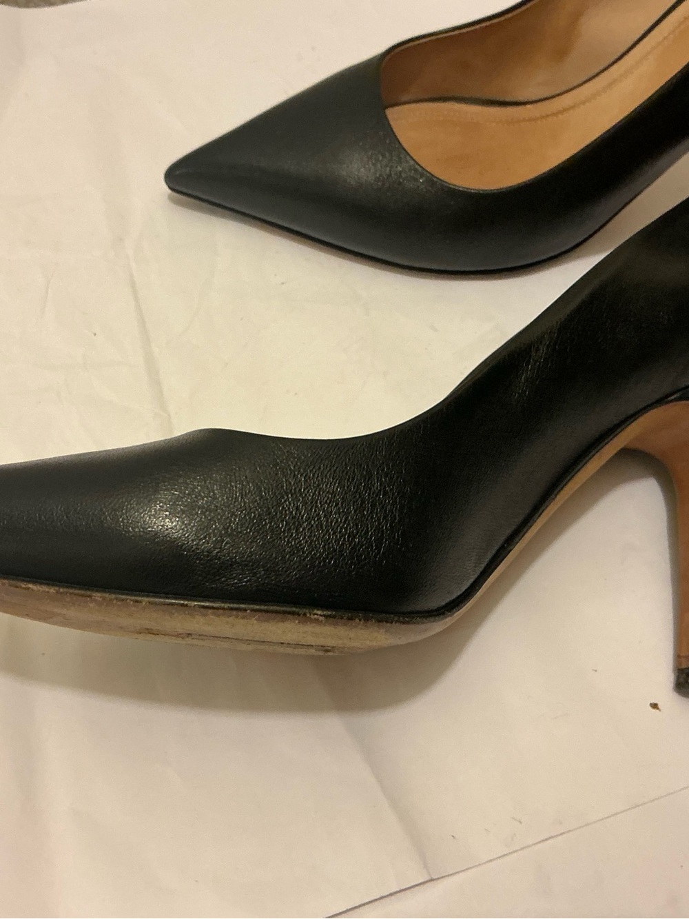 Celine Paris Black Leather Pointed Toe Pumps - Women’s Size 36.5 - Picture 3 of 10